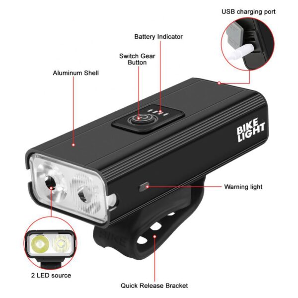 USB Bike light set FT 01 6