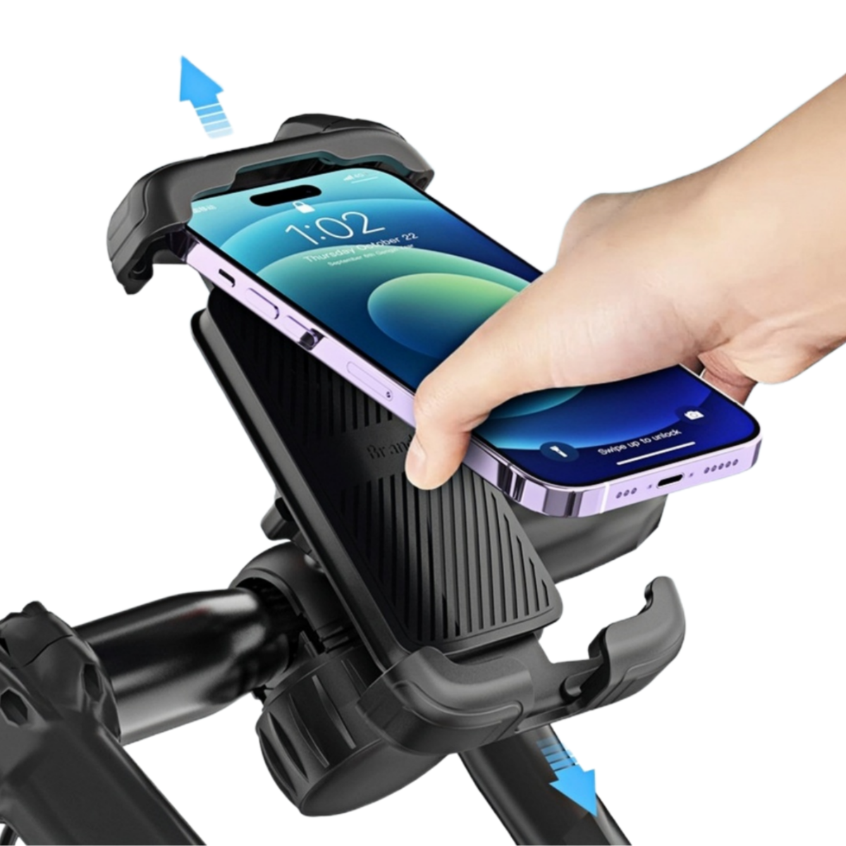 Bike Phone Holder, Motorcycle Mount - Motorcycle Phone Holder, Handlebar Cell Phone Clamp, E-Bike Scooter Phone Clip for iPhone 17 Air Pro Max, 16 15 Plus, S20, 4.7 to 6.8" Smartphones 2 Bicycle Phone Mount 1