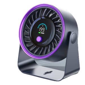 Rechargeable USB Desk Fan for Bedroom, 199 Speeds, 360° Rotation, Wall Mounted Design Small Portable Table Fan with LED Display, Quiet Personal Desktop Cooling Fans for Home Office